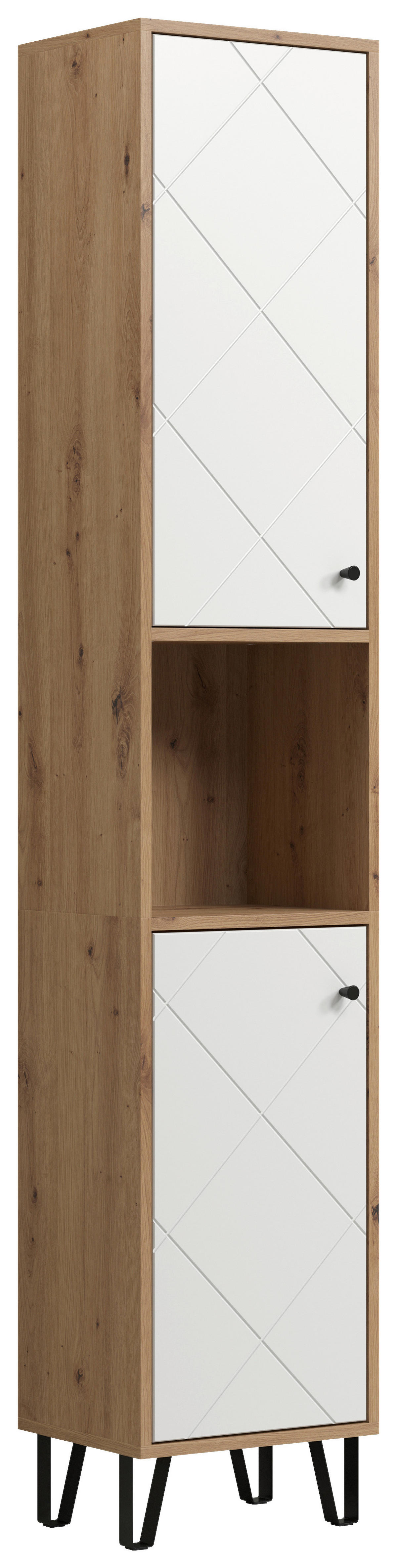 Hochschrank Touch Eiche Artisan Nachbildung weiß matt B/H/T: ca. 36x191x29 cm Touch - Eiche/weiß (36,00/191,00/29,00cm) - Trendteam