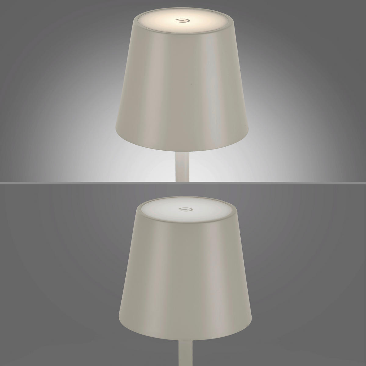 Just Light Akku-Tischleuchte EURIA 19250-40 beige Greige Metall Kunststoff B/H/D: ca. 11x37x11 cm 1 Brennstellen EURIA - beige/Greige (11,00/37,00cm) - Just Light