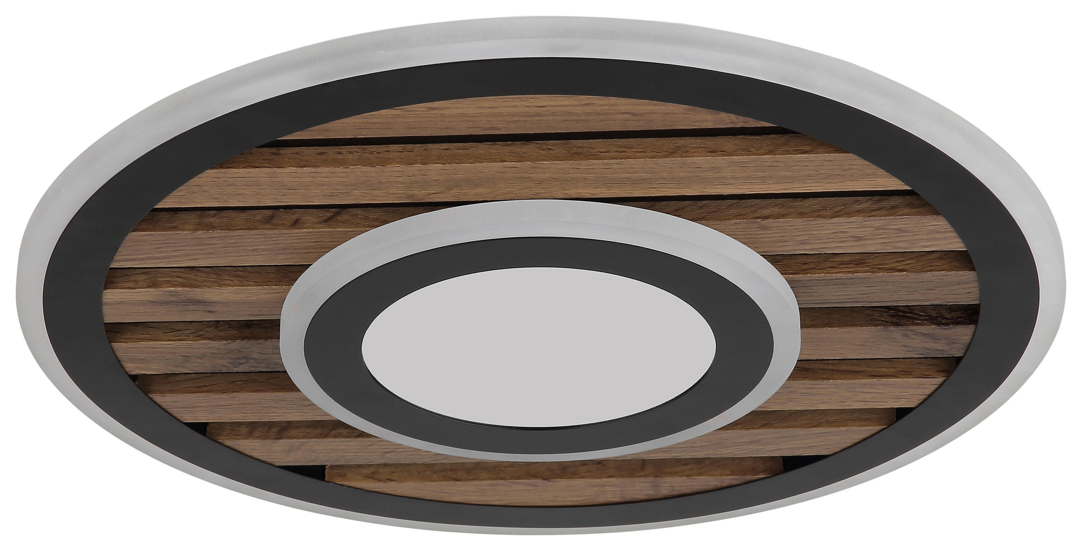 GLOBO Deckenleuchte Opal mattschwarz Metall MDF H/D: ca. 6x40 cm 1 Brennstellen Woody - Opal/mattschwarz (40,00/6,00cm) - GLOBO