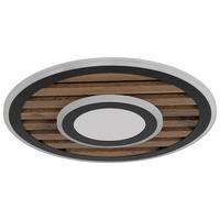 GLOBO Deckenleuchte Opal mattschwarz Metall MDF H/D: ca. 6x40 cm 1 Brennstellen Woody - Opal/mattschwarz (40,00/6,00cm) - GLOBO