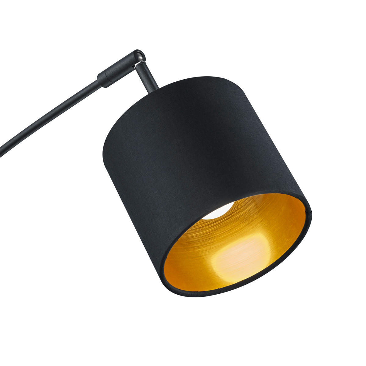 Reality Bogenleuchte Tommy R46330579 mattschwarz gold Metall Stoff B/H/L: ca. 30x200x72 cm E14 5 Brennstellen Bogenleuchte_Tommy 5flg. - gold/mattschwarz (72,00/30,00/200,00cm) - Reality