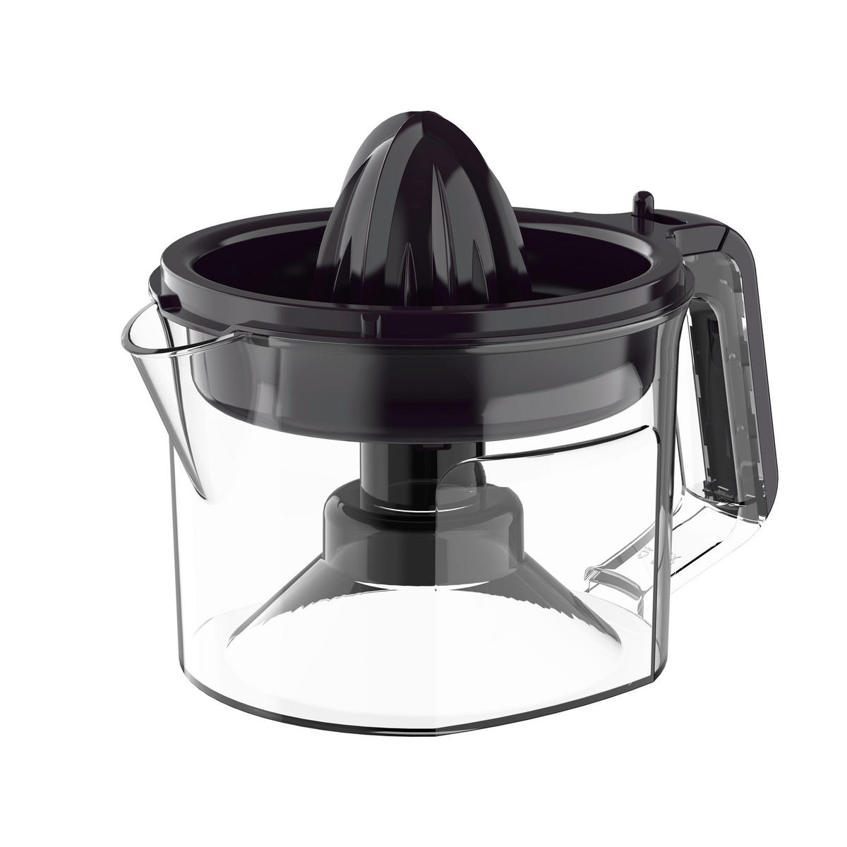 BERGNER Zitruspresse OLIVAR schwarz Glas B/H/L: ca. 17x21,5x21 cm OLIVAR - schwarz (21,00/17,00/21,50cm) - BERGNER