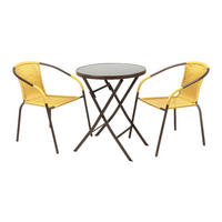 VCM Balkonset braun Polyester B/H/T: ca. 53x72x65 cm Balkonset - braun/beige (53,00/72,00/65,00cm) - VCM