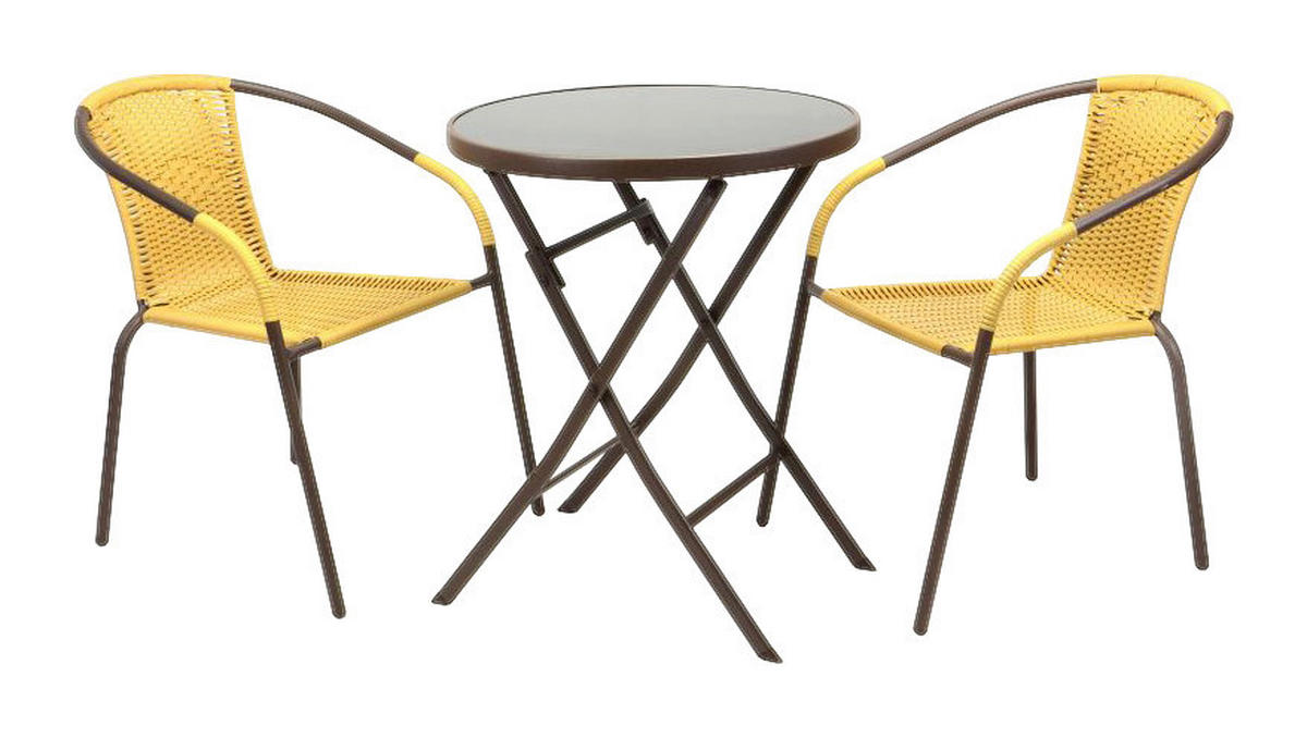 VCM Balkonset braun Polyester B/H/T: ca. 53x72x65 cm Balkonset - braun/beige (53,00/72,00/65,00cm) - VCM