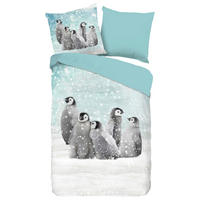 Baumwoll Bettwäsche Pengu Flanell Pengu - blau (135,00/200,00cm) - Good Morning