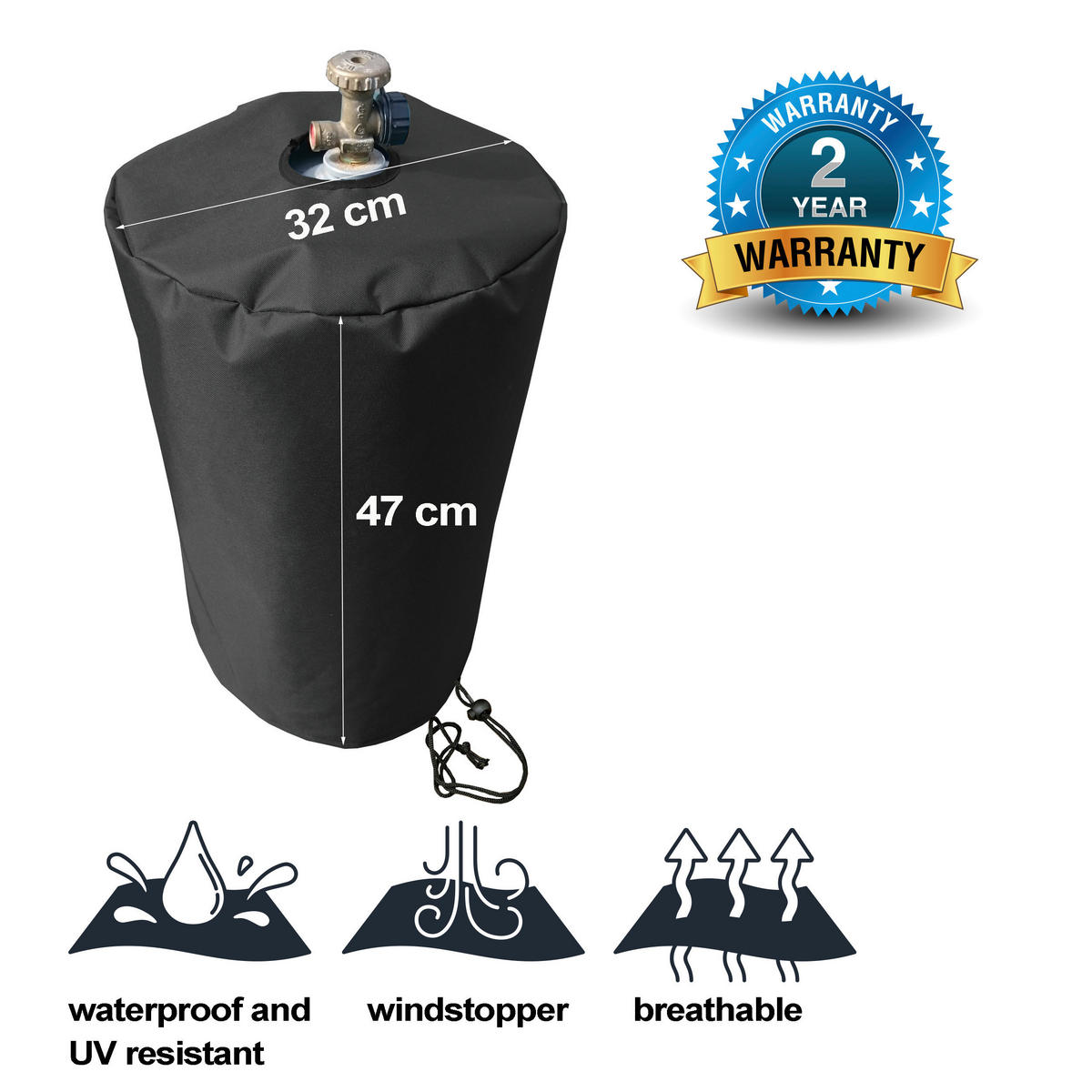 Grasekamp Schutzhülle für Glasflasche Black Premium schwarz Polyester-Mischgewebe B/H/L: ca. 32x47x32 cm Black Premium - schwarz (32,00/32,00/47,00cm) - Grasekamp