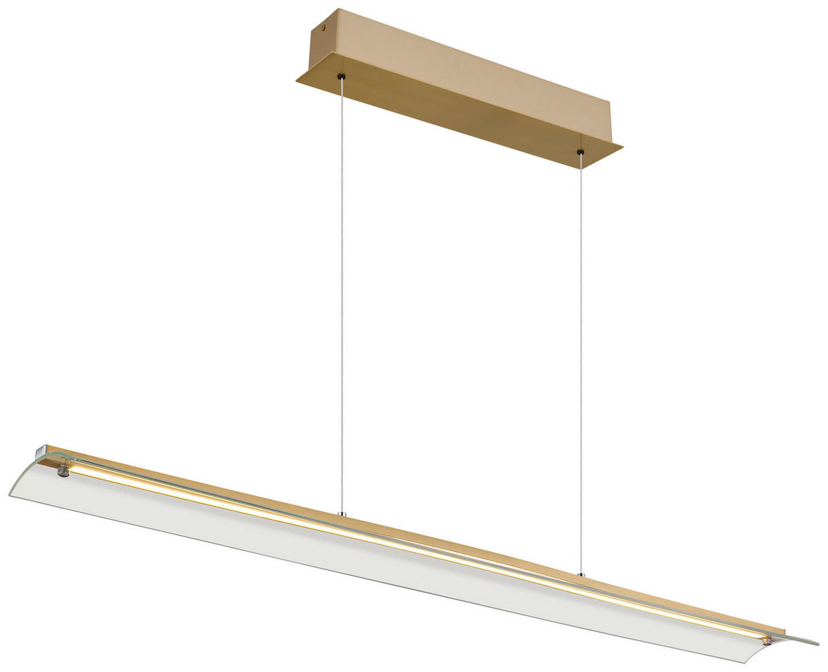 GLOBO LED-Pendelleuchte messing transparent Glas Metall B/H/T: ca. 12x150x100 cm MURIELLA - messing/transparent (12,00/150,00/100,00cm) - GLOBO