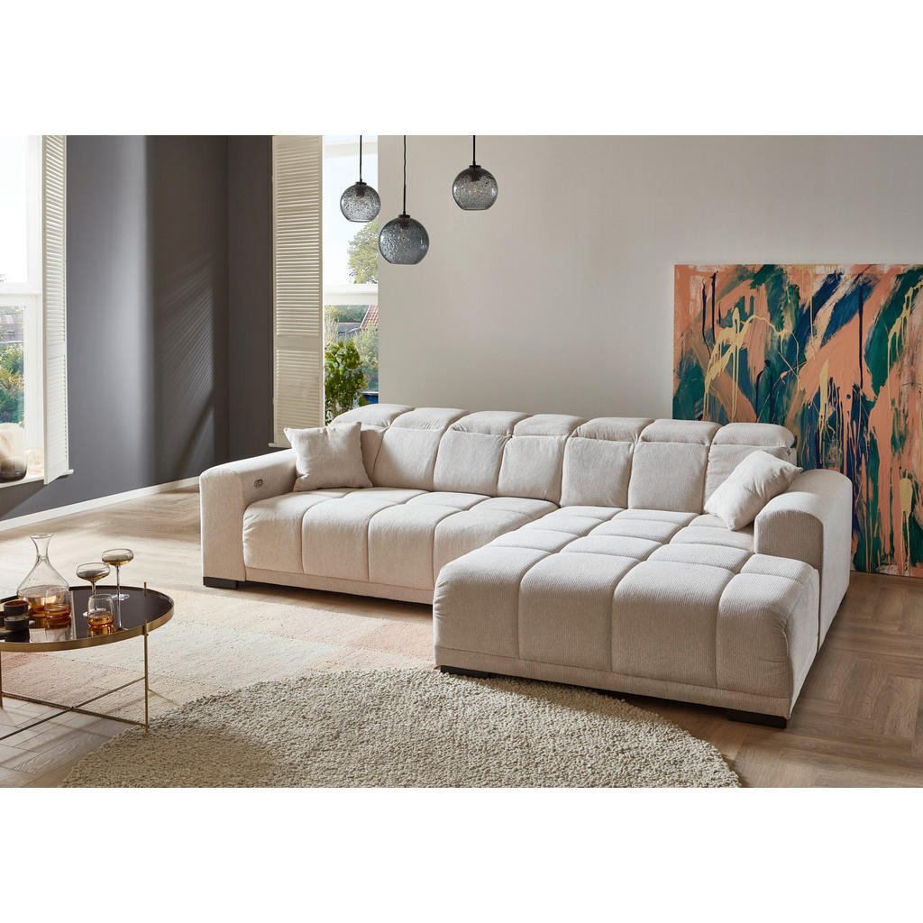 Thumbnail - Ecksofa Moreno beige Microfaser B/H/T: ca. 301x113x195 cm