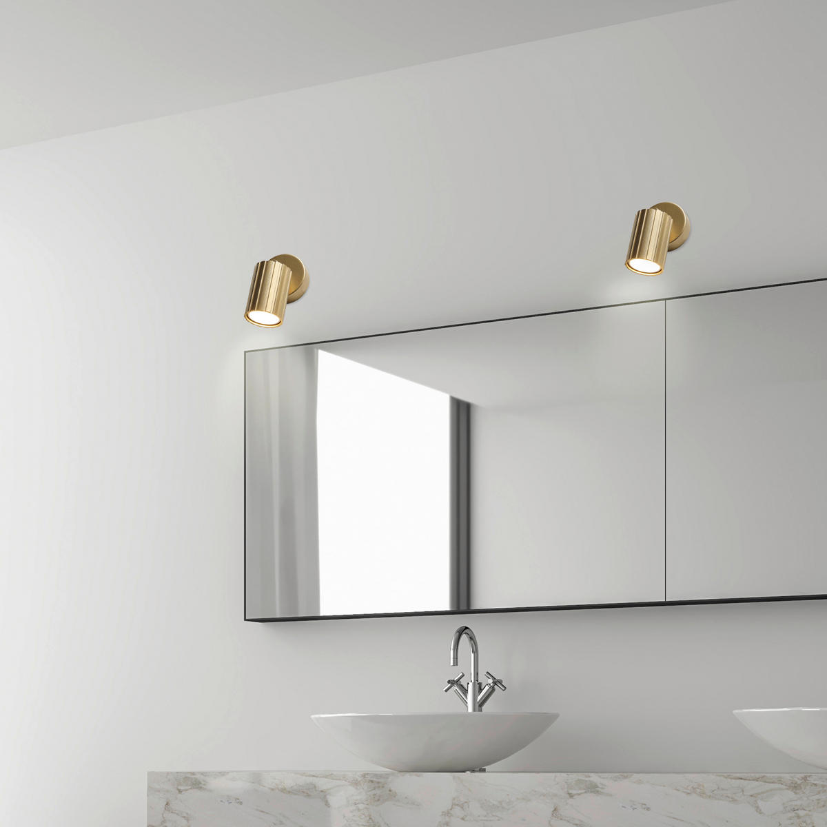 Lamkur Wandleuchte gold Stahl B/H/L: ca. 8x16x8 cm GU10 1 Brennstellen Prisma - gold (8,00/8,00/16,00cm) - Lamkur