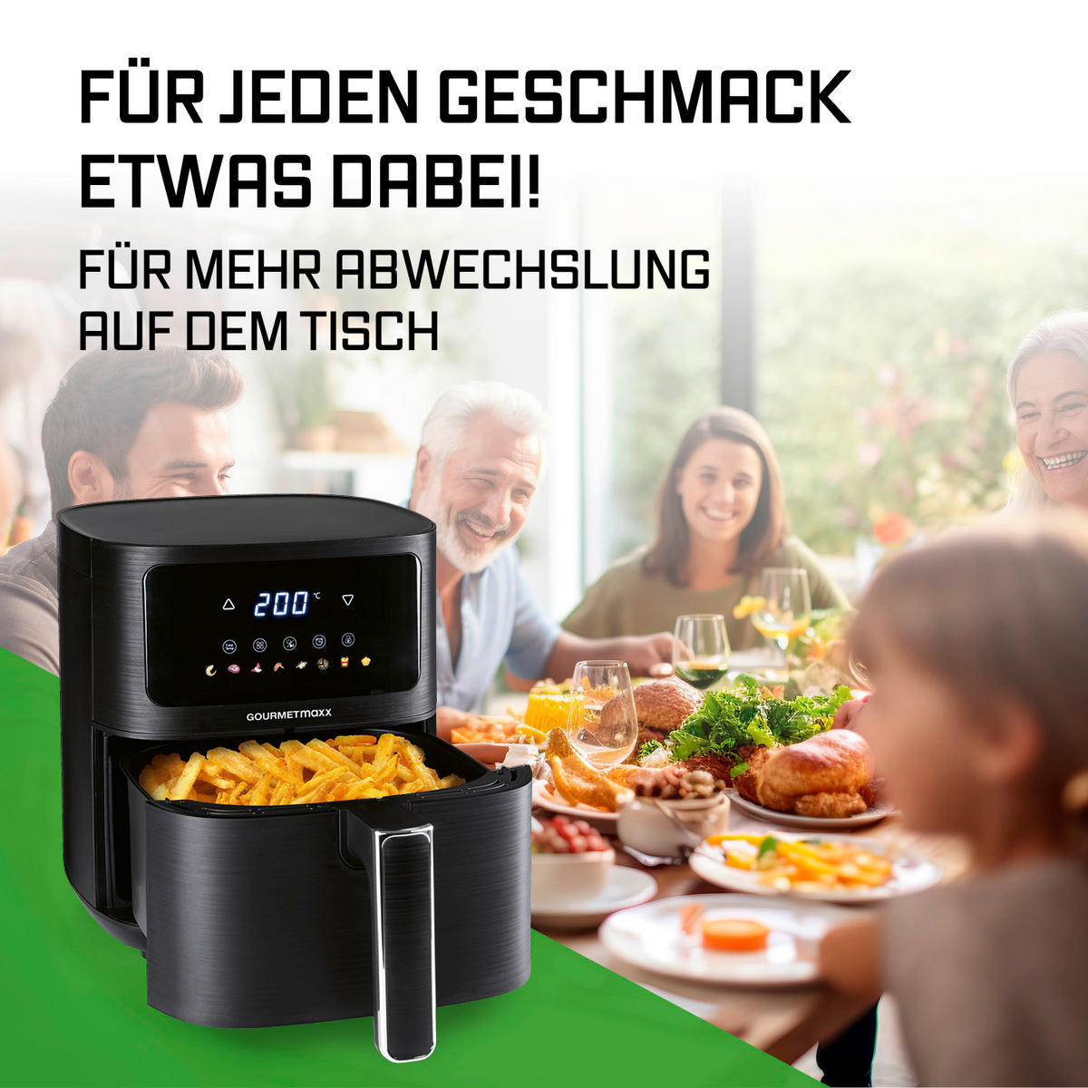 GOURMETmaxx Heißluftfritteuse Heißluftfritteuse - schwarz (36,00/26,00/29,50cm) - GOURMETmaxx