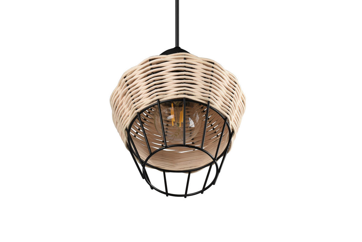 Reality Pendelleuchte R31261036 Borka natur Rattan H/D: ca. 150x17 cm E27 1 Brennstellen Borka - natur (17,00/150,00cm) - Reality