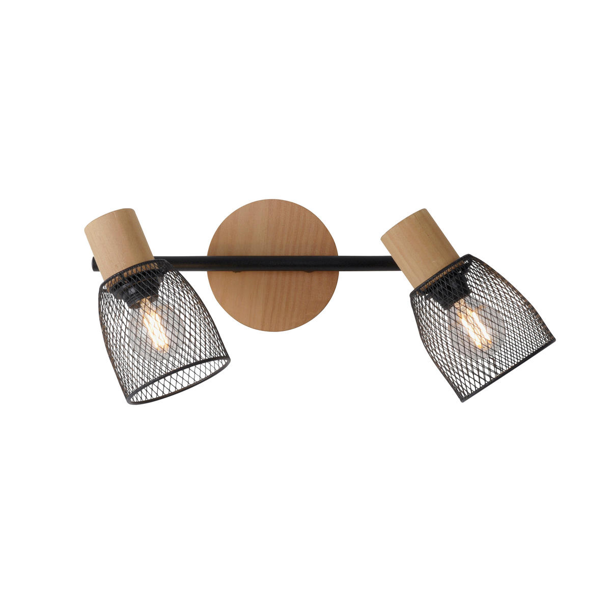 Just Light Spotbalken TAMIS 15192-79 natur schwarz Holz Metall B/H/T: ca. 46,5x22x18 cm E14 2 Brennstellen TAMIS - natur/schwarz (46,50/22,00/18,00cm) - Just Light
