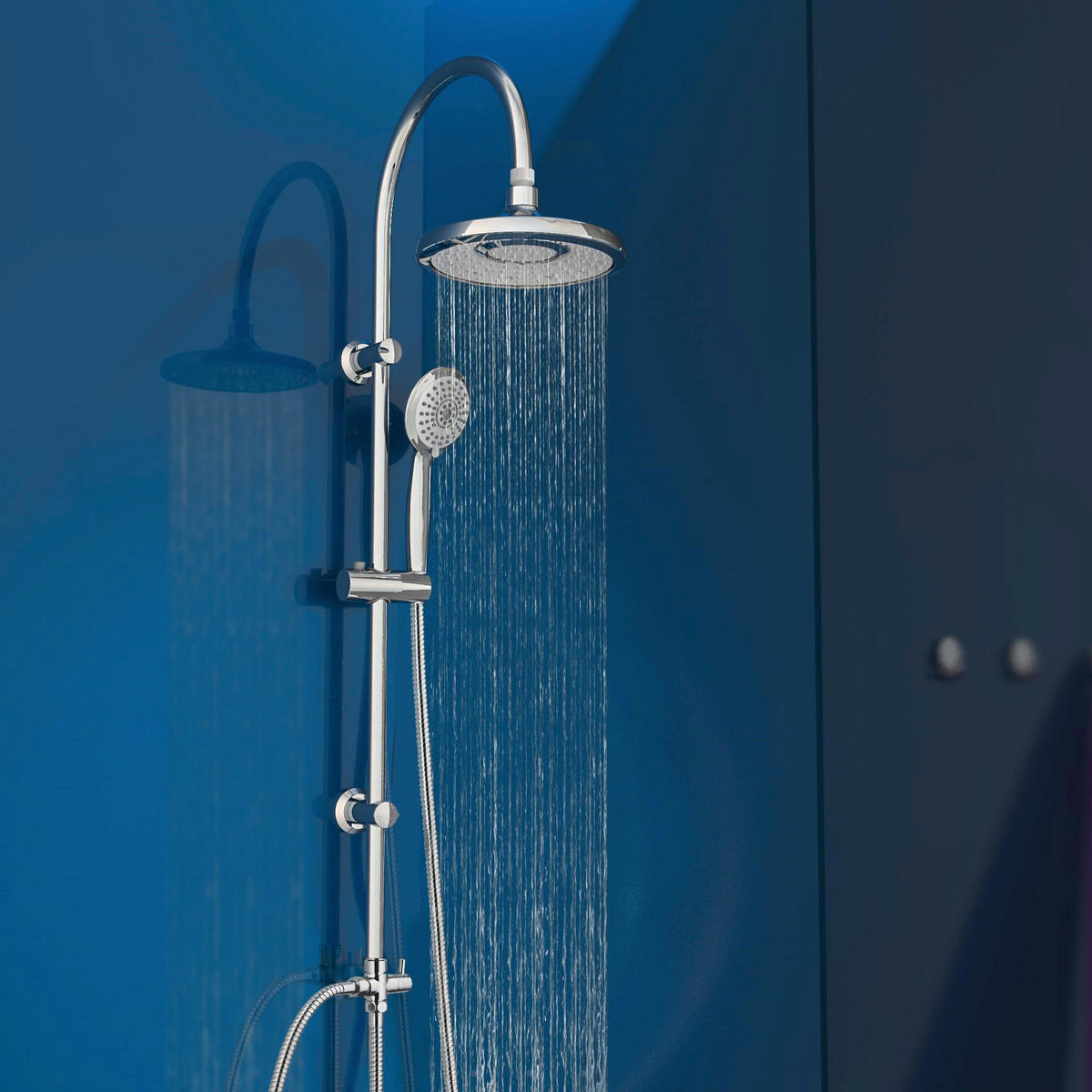 SOMMERREGEN Überkopf-Brauseset SOMMERREGEN Chrom B/H/T: ca. 27x78x8,5 cm SOMMERREGEN - Chrom (27,00/78,00/8,50cm) - EISL