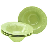 CreaTable Pastateller-Set Gourmet grün Porzellan D: ca. 27 cm Gourmet - grün (27,00cm) - CreaTable