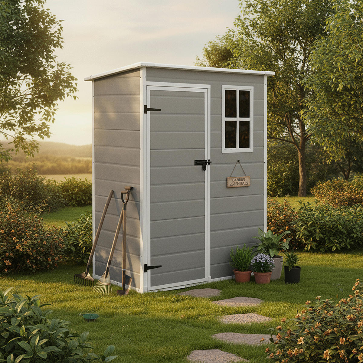 POCOline Gartenhaus Nizza grau Nizza - weiß/grau - POCOline