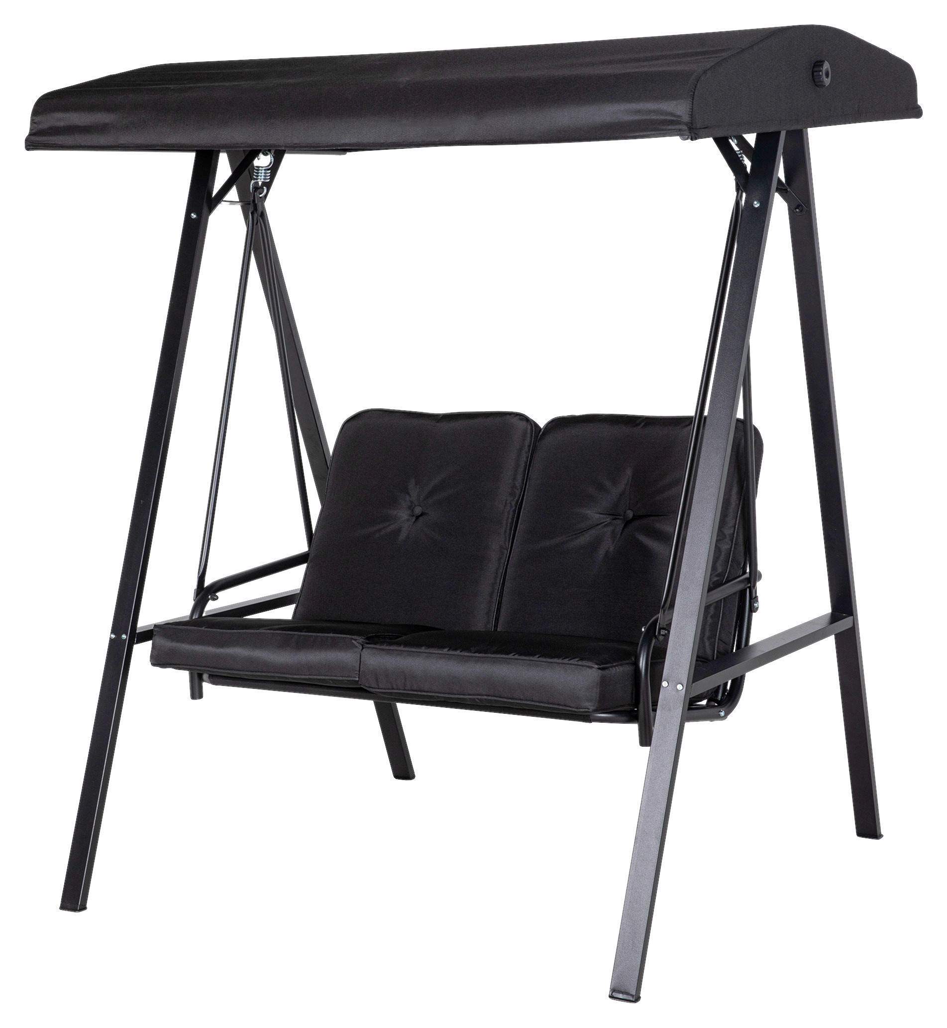 Outsunny Hollywoodschaukel schwarz Polyester B/H/L: ca. 116x172x145 cm Hollywoodschaukel - schwarz (145,00/116,00/172,00cm) - Outsunny