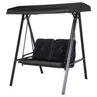 Outsunny Hollywoodschaukel schwarz Polyester B/H/L: ca. 116x172x145 cm Hollywoodschaukel - schwarz (145,00/116,00/172,00cm) - Outsunny