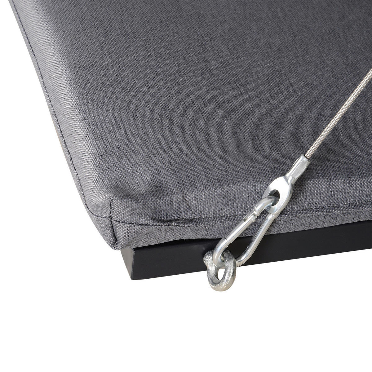 Outsunny Hollywoodschaukel grau Metall B/H/T: ca. 200x168x115 cm Hollywoodschaukel_3-Sitzer - schwarz/grau (200,00/168,00/115,00cm) - Outsunny