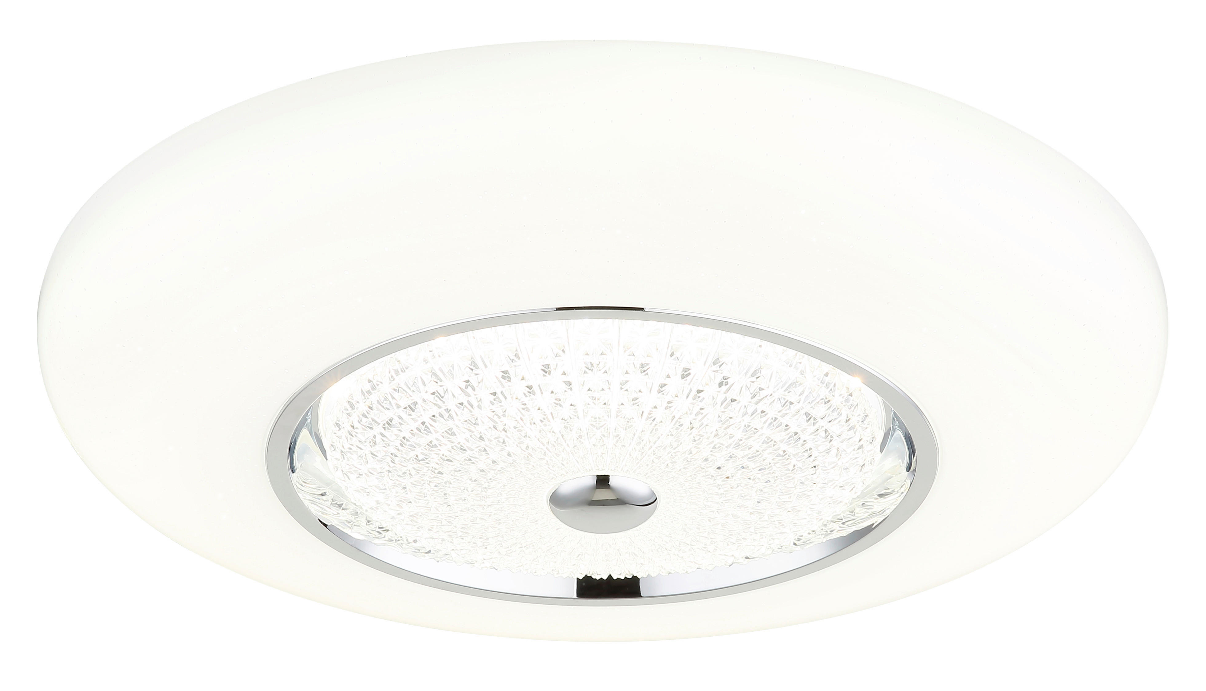 GLOBO Deckenleuchte weiß Opal klar Metall Acryl Kunststoff H/D: ca. 12x59 cm 1 Brennstellen GRAHAM - klar/weiß (59,00/12,00cm) - GLOBO