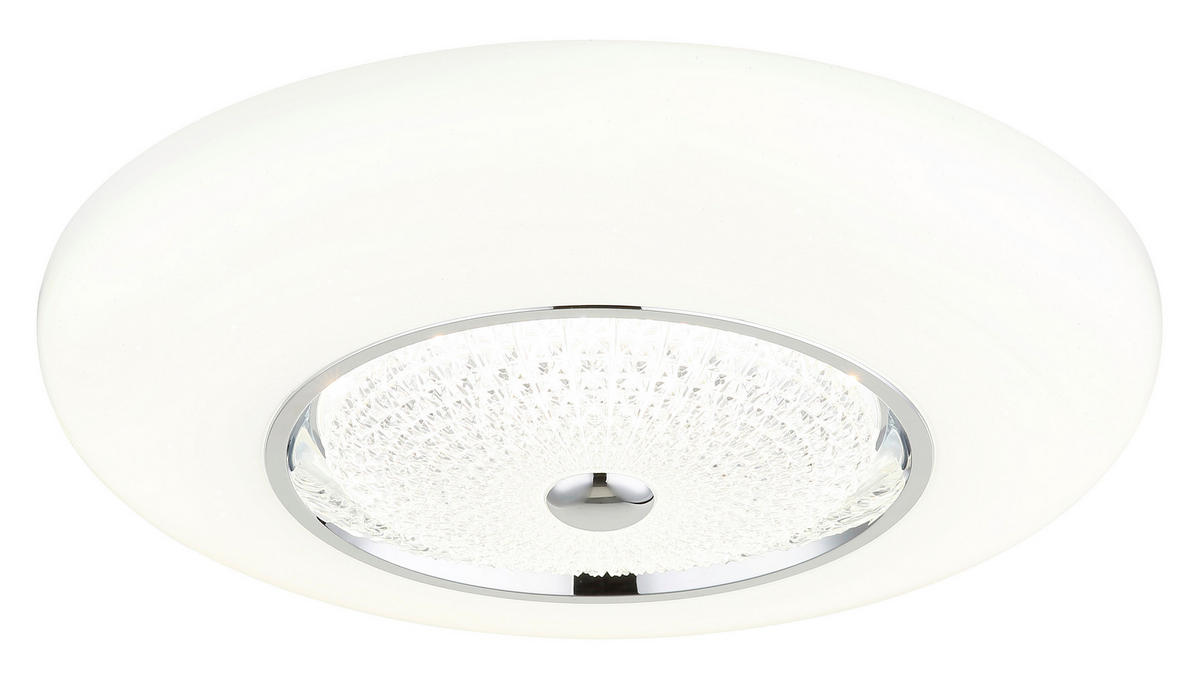 GLOBO Deckenleuchte weiß Opal klar Metall Acryl Kunststoff H/D: ca. 12x59 cm 1 Brennstellen GRAHAM - klar/weiß (59,00/12,00cm) - GLOBO