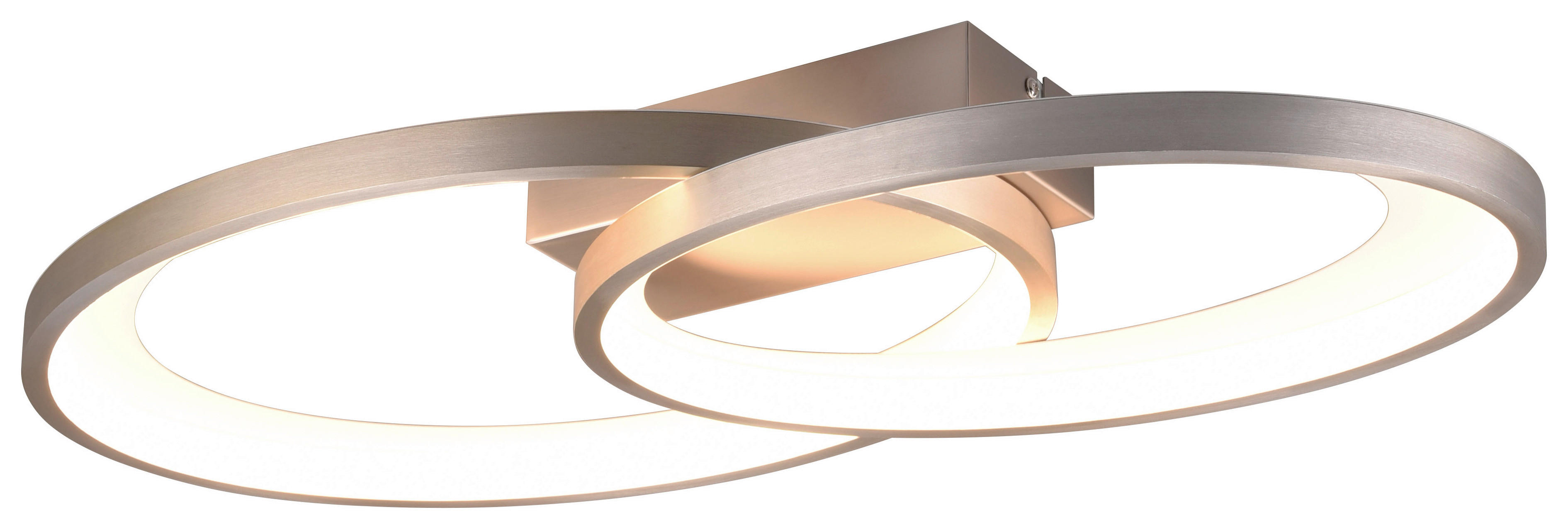 Reality LED-Deckenleuchte R64482107 Malaga nickel matt Metall B/H/T: ca. 57x8x30 cm 1 Brennstellen Malaga - nickel matt (57,00/8,00/30,00cm) - Reality
