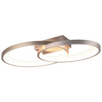 Reality LED-Deckenleuchte R64482107 Malaga nickel matt Metall B/H/T: ca. 57x8x30 cm 1 Brennstellen Malaga - nickel matt (57,00/8,00/30,00cm) - Reality