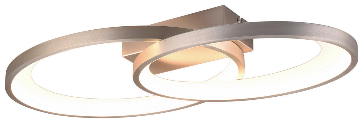 Reality LED-Deckenleuchte R64482107 Malaga nickel matt Metall B/H/T: ca. 57x8x30 cm 1 Brennstellen Malaga - nickel matt (57,00/8,00/30,00cm) - Reality