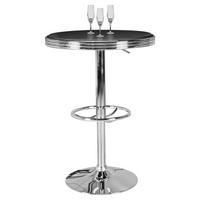 Bartisch schwarz matt silber glänzend Kunstleder B/H/T: ca. 60x68x60 cm Bartisch - schwarz/silber (60,00/68,00/60,00cm) - Wohnling