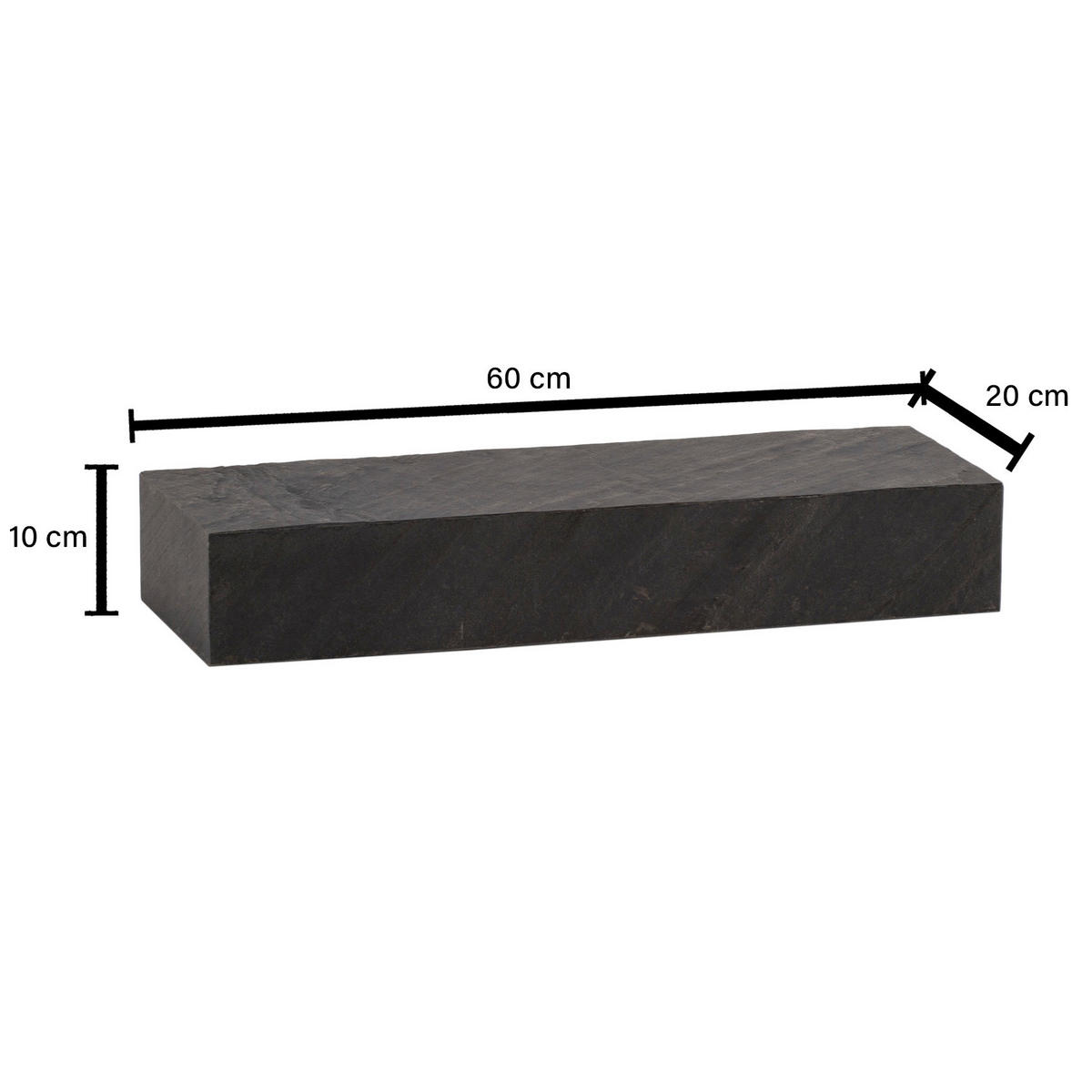 Wandregal grau B/H/T: ca. 60x10x20 cm Wandregal - grau (60,00/10,00/20,00cm) - Wohnling