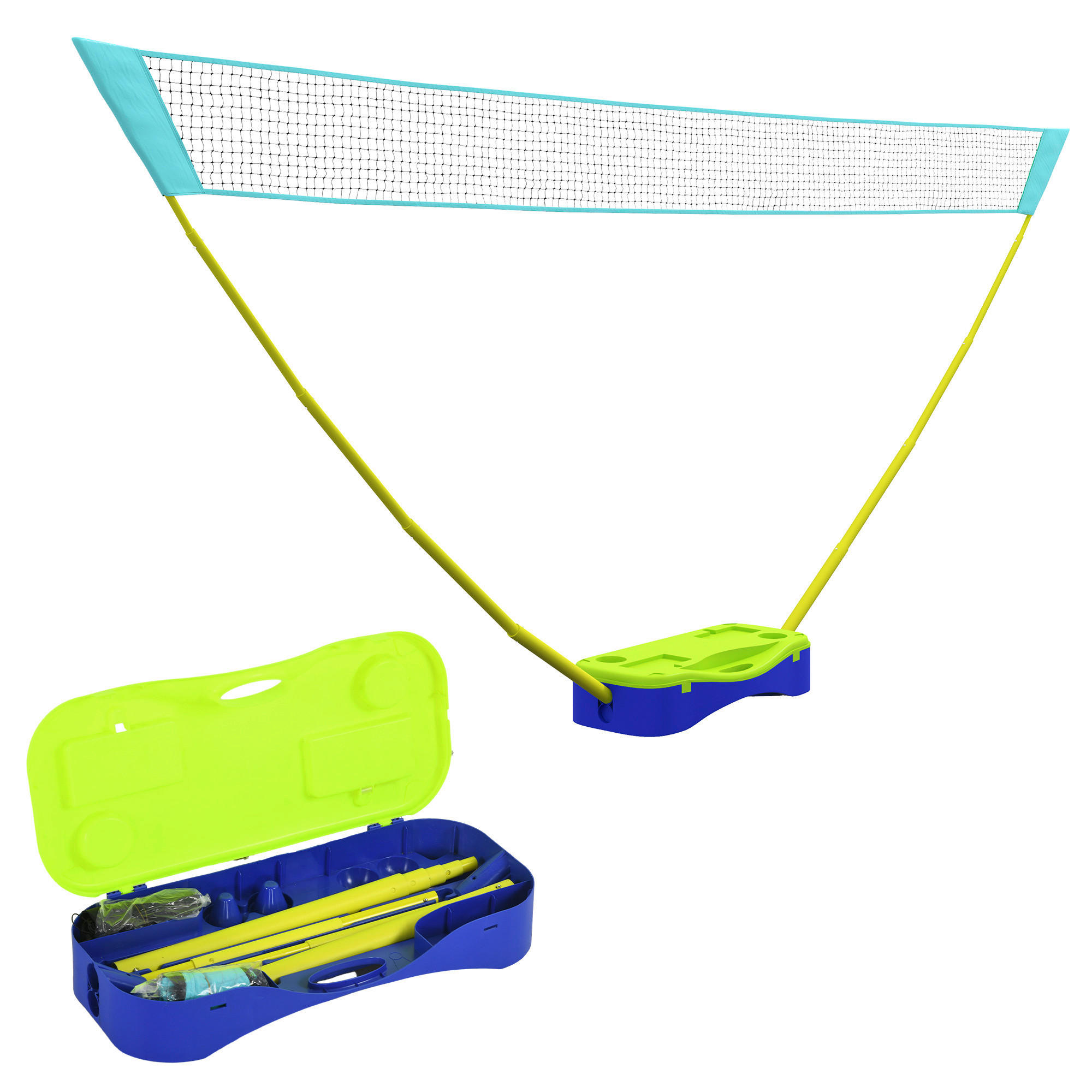 SPORTNOW Badminton-Set grün Kunststoff B/H/L: ca. 22,4x155x400 cm Badminton-Set - blau/grün (400,00/22,40/155,00cm) - SPORTNOW