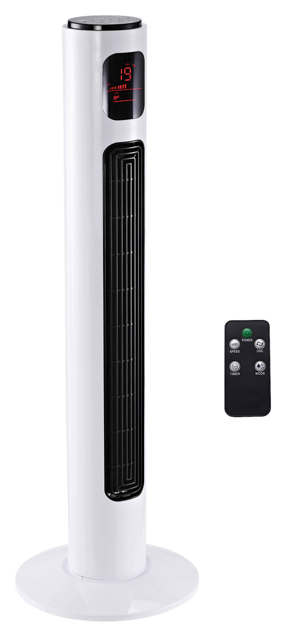 HOMCOM Ventilator schwarz Edelstahl Kunststoff Polypropylen B/H/L: ca. 32x32x96 cm Turmventilator - weiß/schwarz (96,00/32,00/32,00cm) - HOMCOM