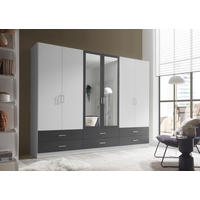 Kleiderschrank Janne weiß Graphit B/H/T: ca. 272x211x55 cm Janne - weiß/Graphit (272,00/211,00/55,00cm)