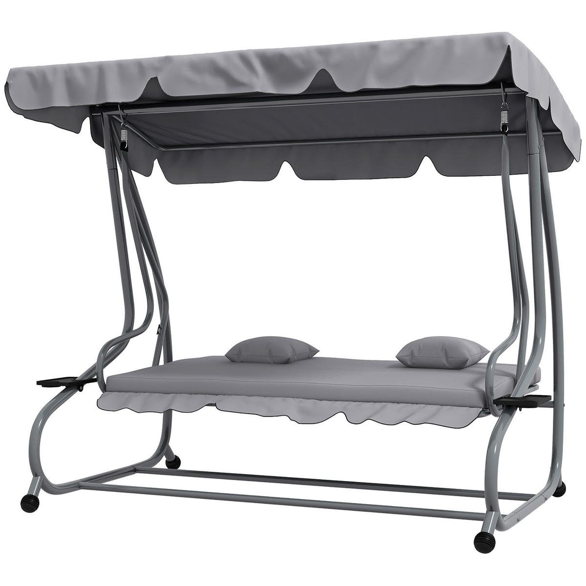 Outsunny Hollywoodschaukel hellgrau Polyester-Mischgewebe B/H/L: ca. 120x164x200 cm Hollywoodschaukel - hellgrau (200,00/120,00/164,00cm) - Outsunny