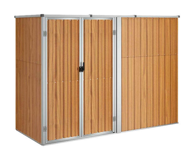 VidaXL Geräteschuppen braun Stahl B/H/T: ca. 225x161x89 cm Geräteschuppen - braun (225,00/161,00/89,00cm) - VidaXL