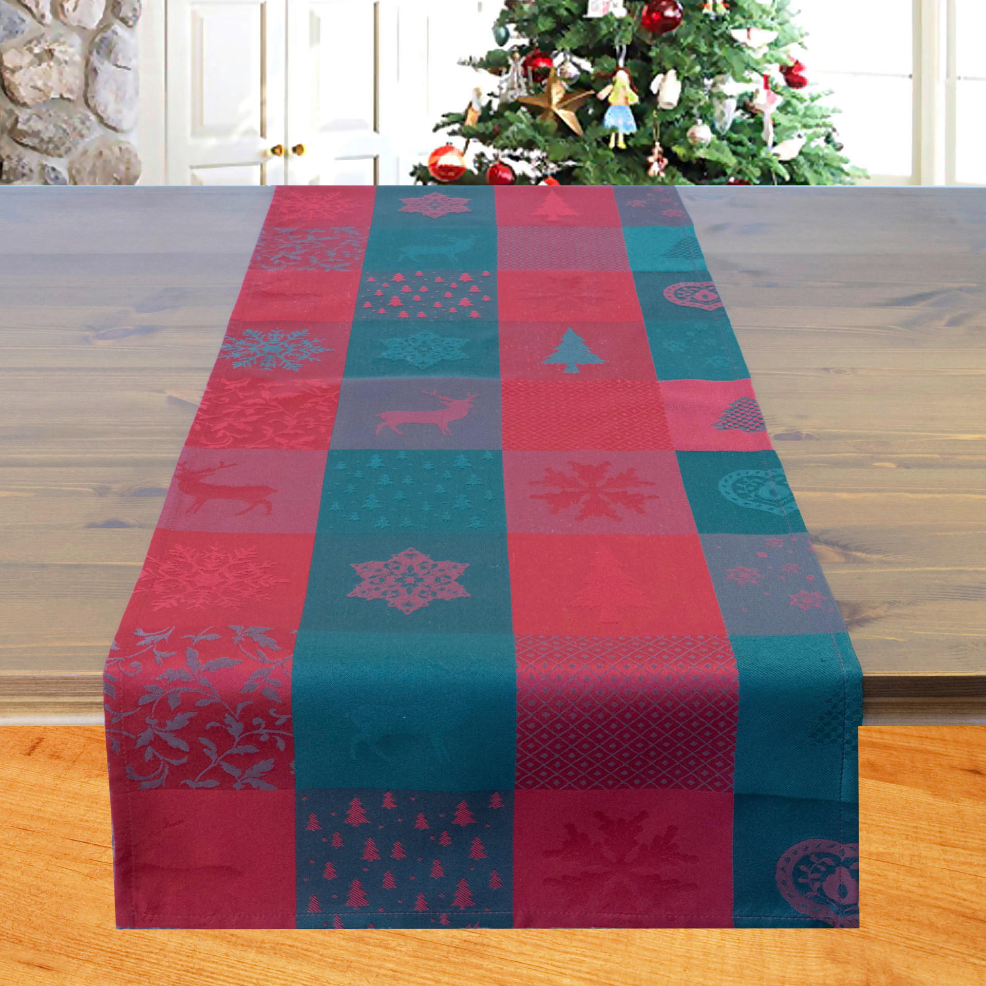 Tischläufer Tischläufer_Jacquard Weihnachten - rot/grün (40,00/140,00cm)