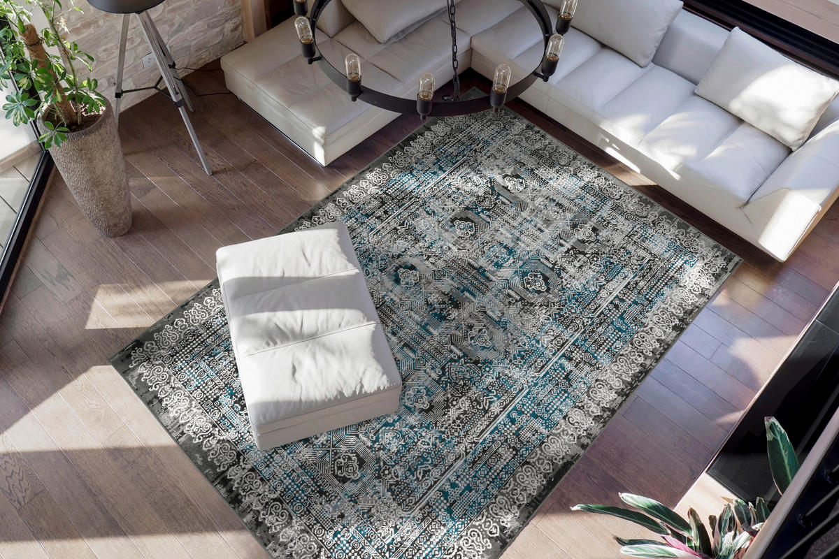 360Living Teppich Ariya blau B/L: ca. 160x230 cm Ariya - blau (160,00/230,00cm) - 360Living