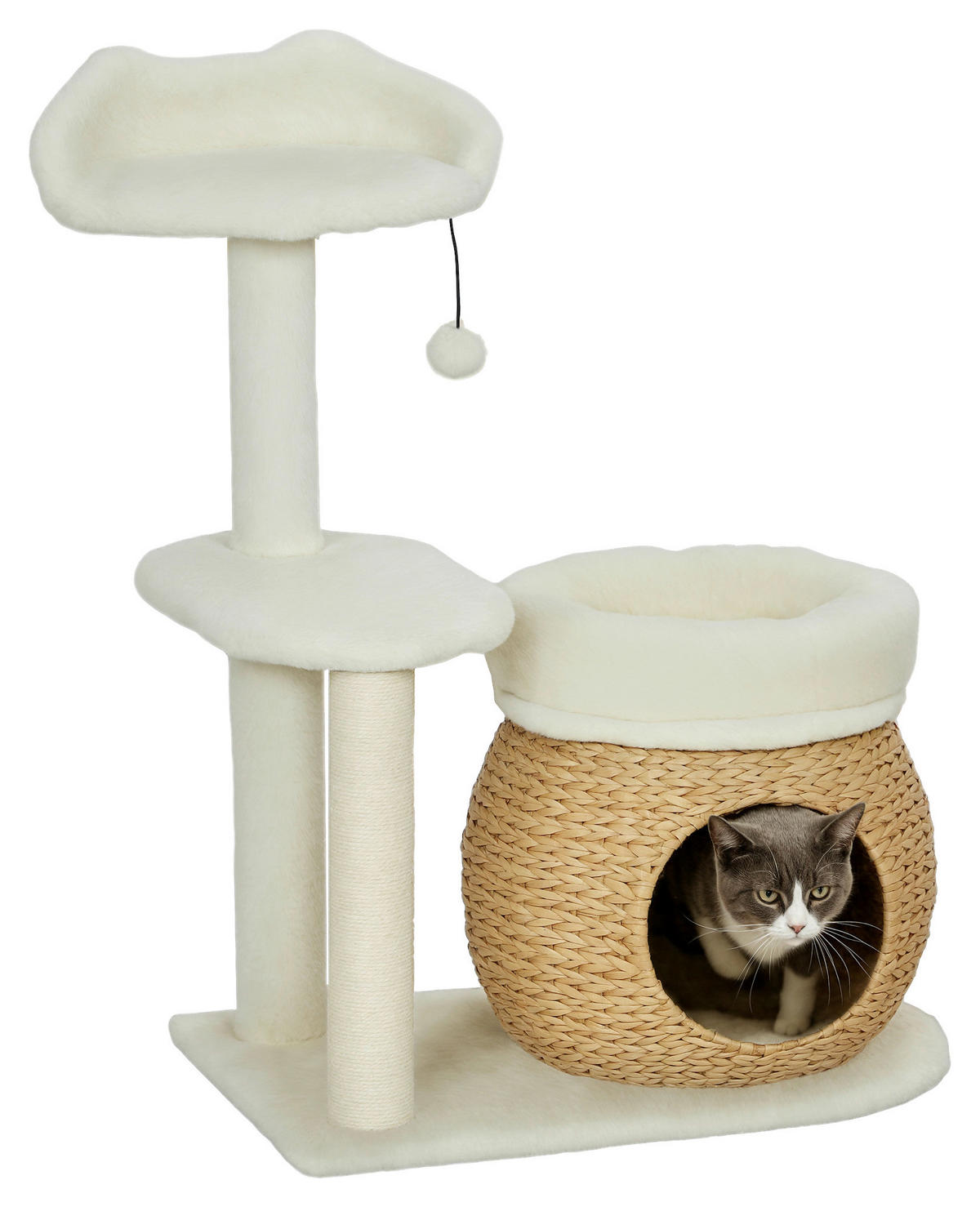 PawHut Kratzbaum cremeweiß Spanplatte B/H/L: ca. 40x79x60 cm Kratzbaum - cremeweiß (60,00/40,00/79,00cm) - PawHut