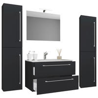 Waschplatz 5tlg-Badinos schwarz B/H/T: ca. 60x50x46 cm 5tlg-Badinos - schwarz (60,00/50,00/46,00cm) - VCM Möbel
