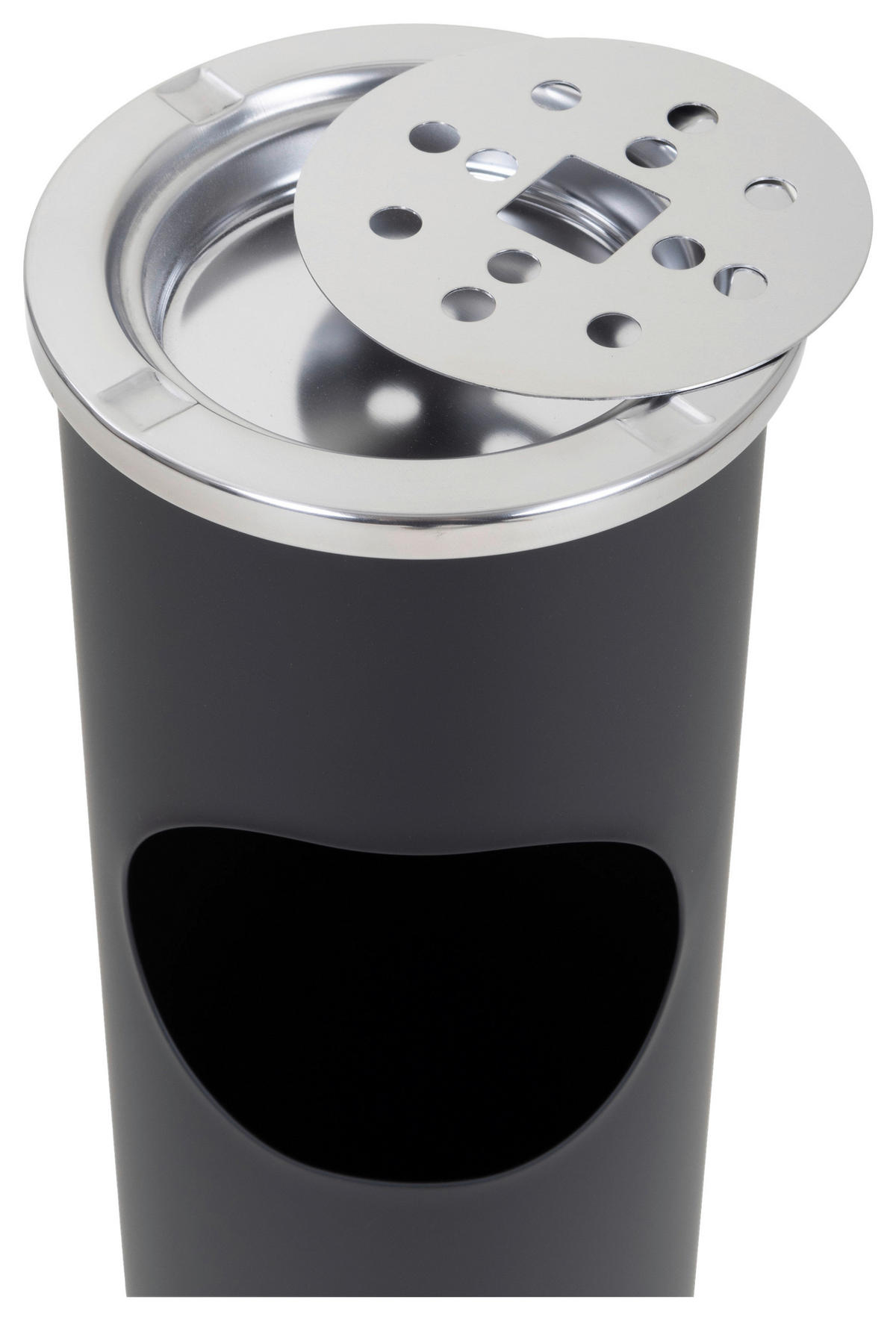 Aschenbecher schwarz Metall Stand-Aschenbecher/-Abfalleimer - schwarz