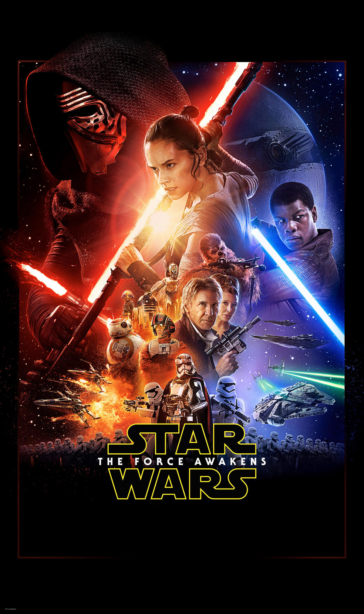 Komar Fototapete Star Wars EP7 Movie Poster B/L: ca. 120x200 cm Star Wars EP7 Movie Poster - (120,00/200,00cm) - Komar