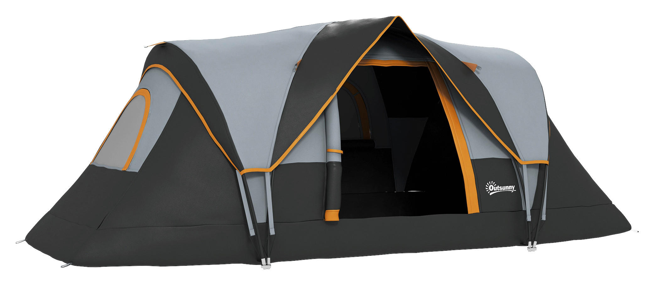 Outsunny Campingzelt schwarz Stahl B/H/L: ca. 220x180x455 cm Campingzelt - hellgrau/schwarz (455,00/220,00/180,00cm) - Outsunny
