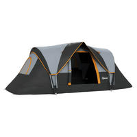 Outsunny Campingzelt schwarz Stahl B/H/L: ca. 220x180x455 cm Campingzelt - hellgrau/schwarz (455,00/220,00/180,00cm) - Outsunny