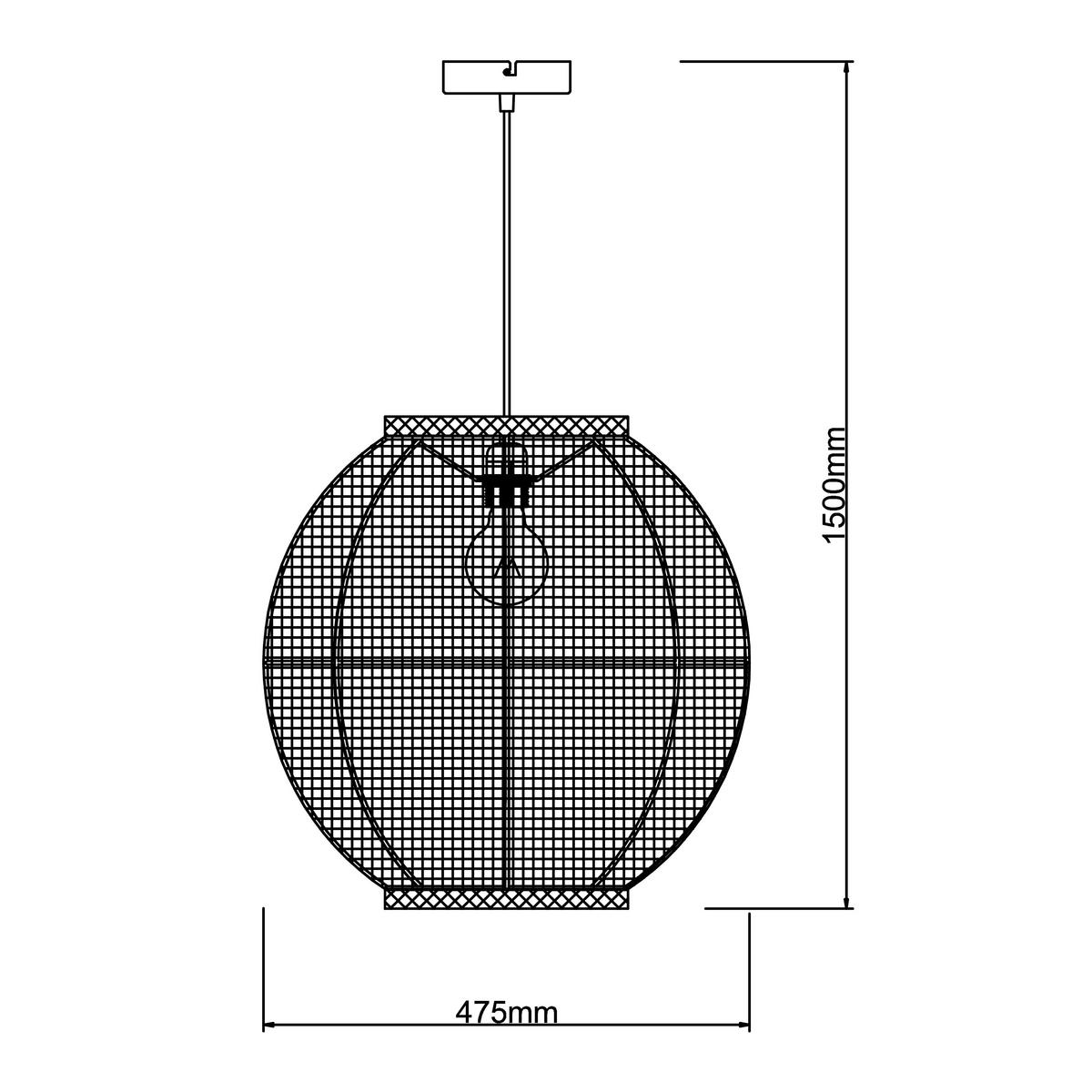 Brilliant Pendelleuchte Tanah 99484/76 schwarz natur Metall Textil H/D: ca. 165x47 cm E27 1 Brennstellen Tanah - natur/schwarz (47,00/165,00cm) - Brilliant