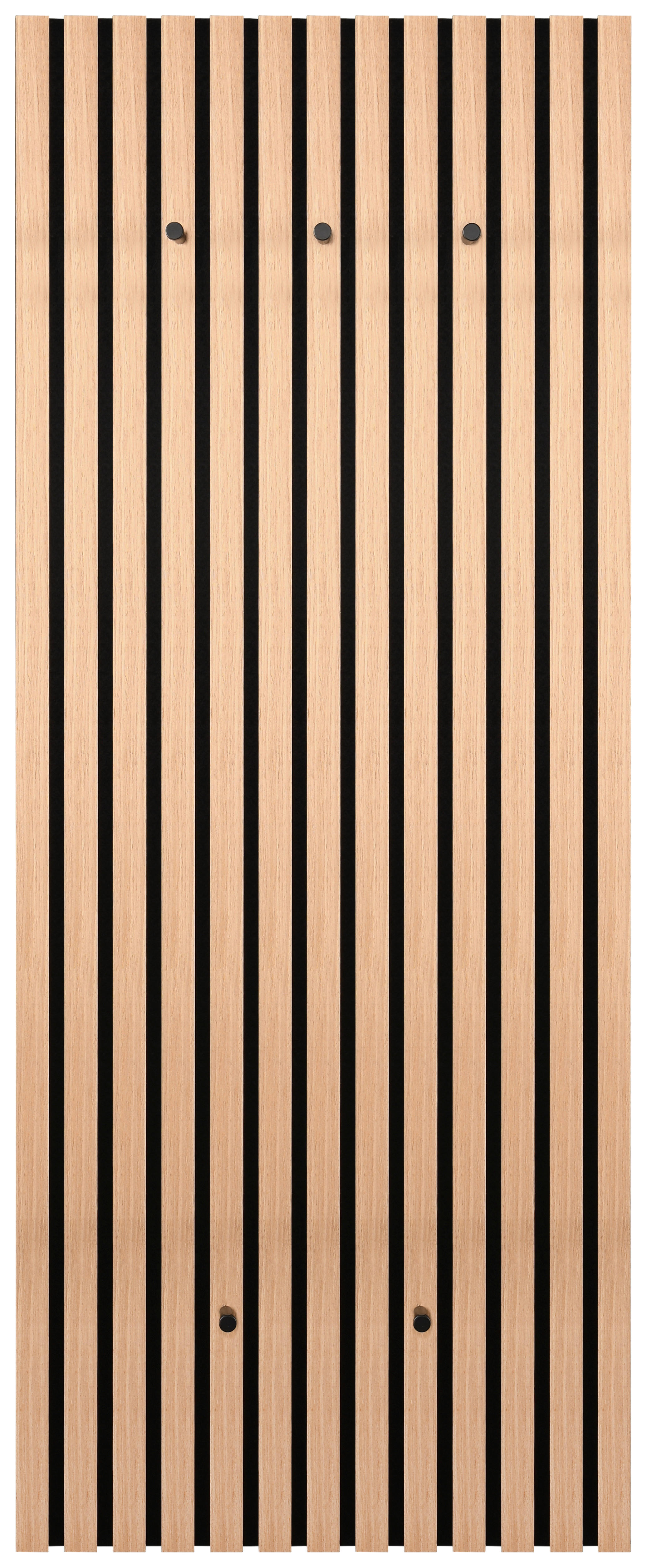 Wandgarderobe Grace Eiche Artisan Nachbildung schwarz B/H/T: ca. 50x125x7 cm Grace - Eiche/schwarz (50,00/125,00/7,00cm)