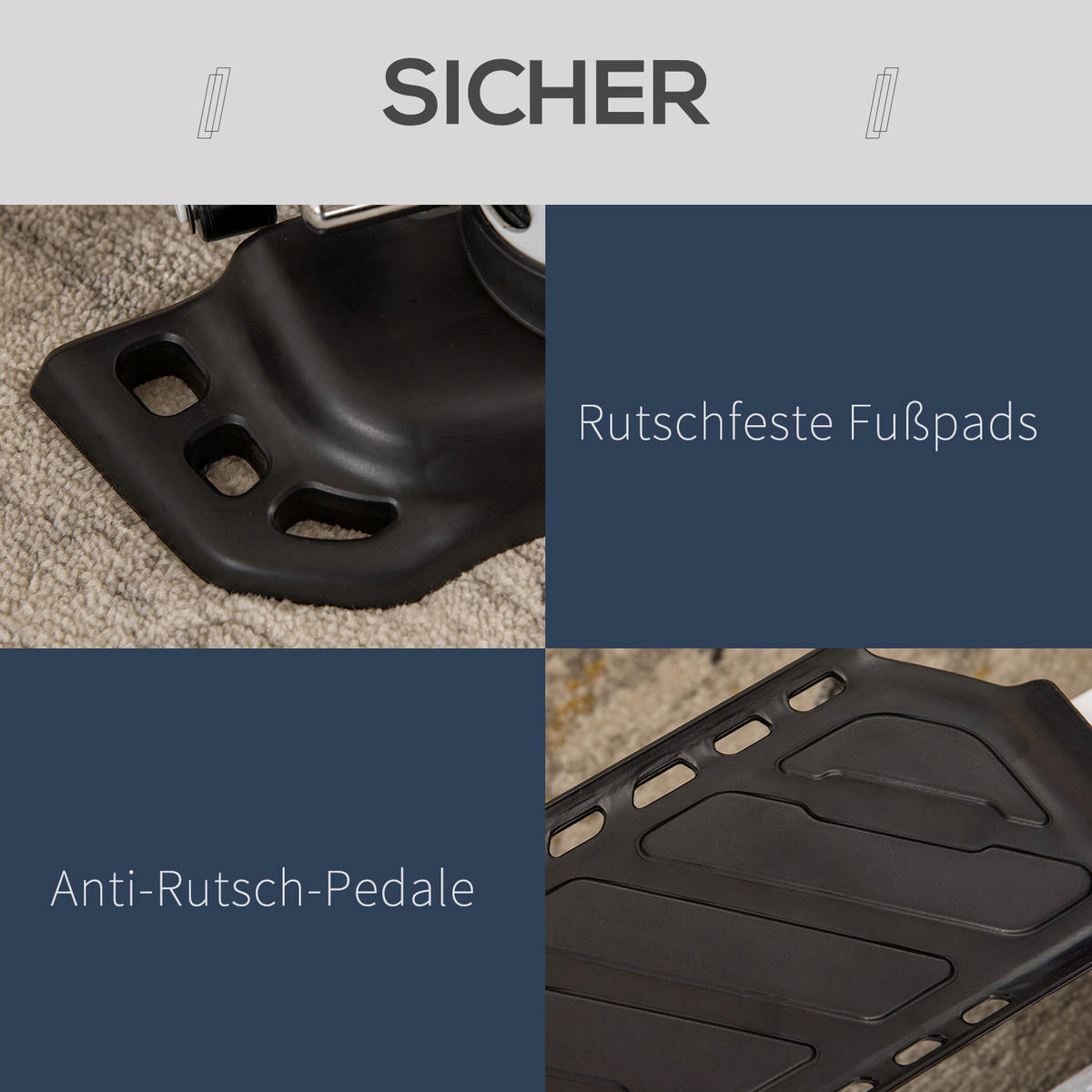 HOMCOM Fitness-Zubehör schwarz Polypropylen B/H/L: ca. 34x48x21 cm Mini_Stepper - weiß/schwarz (21,00/34,00/48,00cm) - HOMCOM