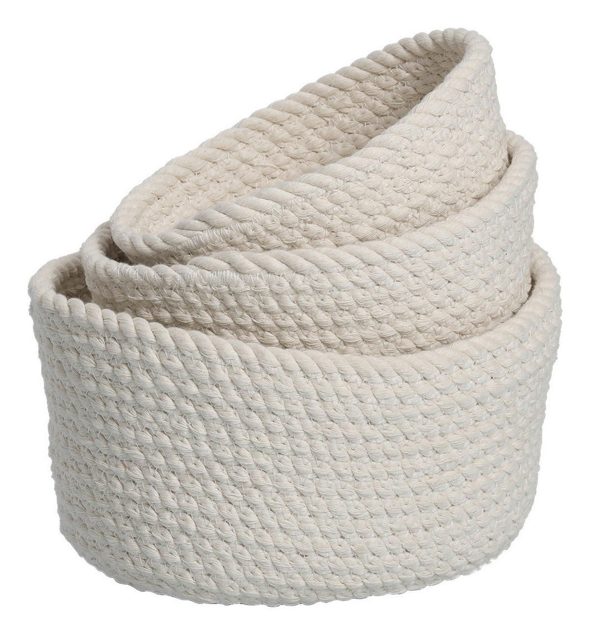 Zeller Aufbewahrungskorb-Set weiß Baumwolle Aufbewahrungskorb-Set_3tlg. - weiß - Zeller