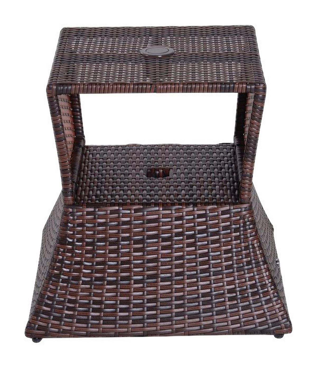 Outsunny Gartentisch braun Metall B/H/L: ca. 54x55x54 cm Gartentisch - braun (54,00/54,00/55,00cm) - Outsunny