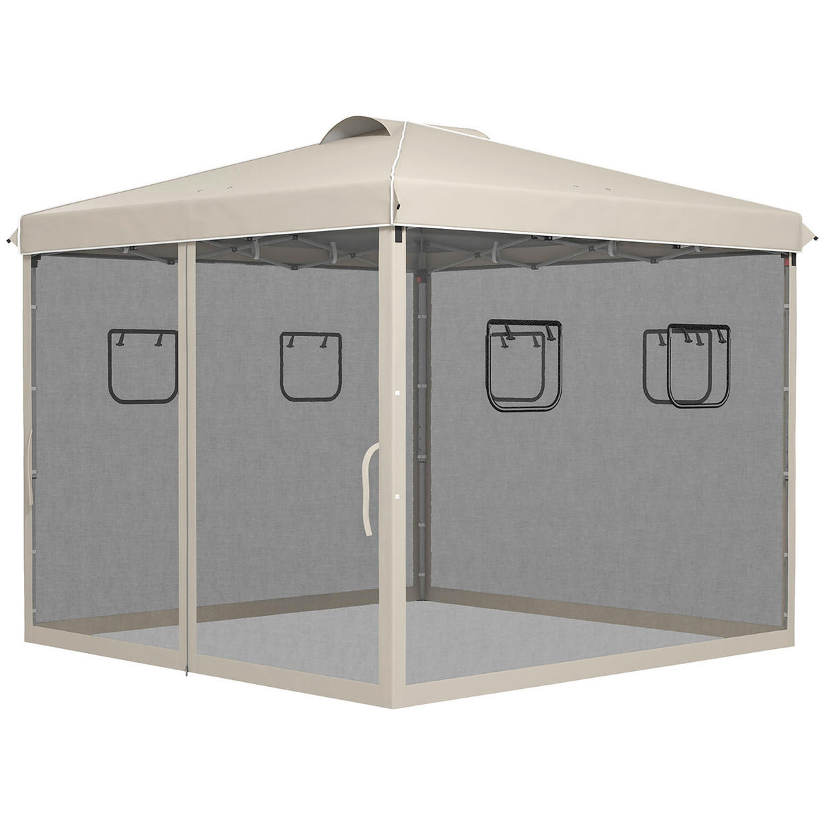 Outsunny Pavillon beige Polypropylen B/H/L: ca. 297x297x287 cm Pavillon - beige (287,00/297,00/297,00cm) - Outsunny