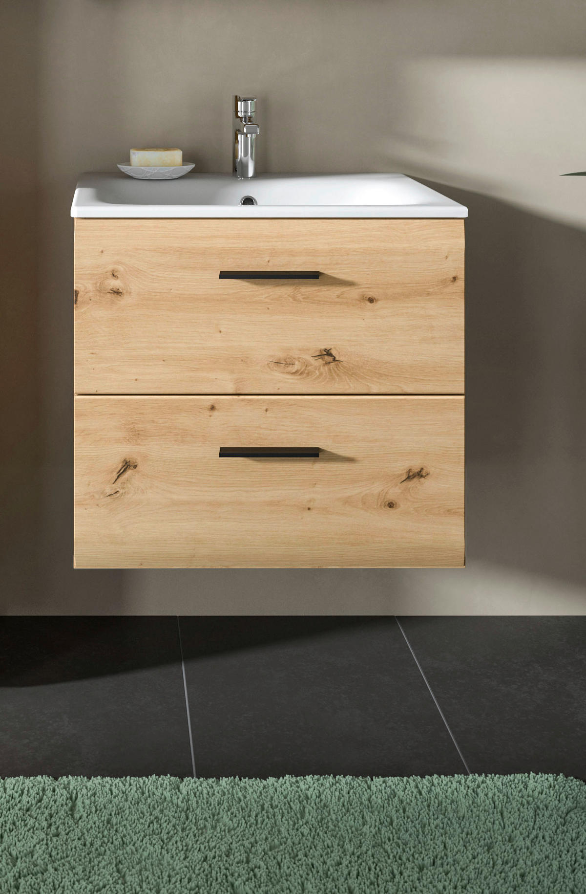 Waschplatz Ice Artisan Oak Nachbildung B/H/T: ca. 60x55x46 cm Ice - (60,00/55,00/46,00cm) - xonox.home