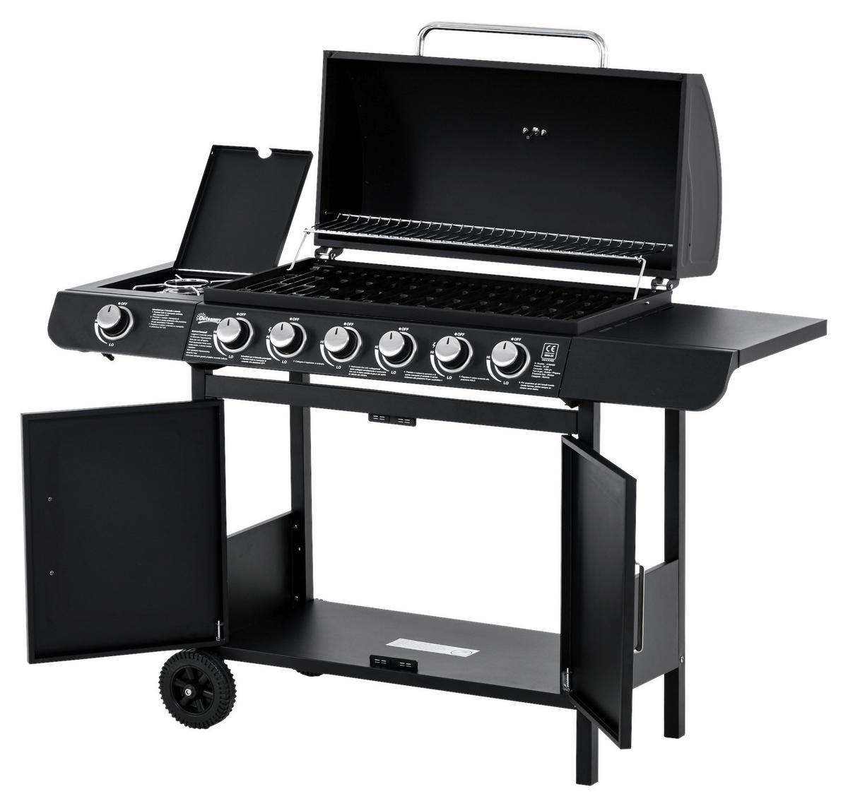 Outsunny Gasgrill Metall B/H/L: ca. 50x100x135 cm Gasgrill - schwarz (135,00/50,00/100,00cm) - Outsunny